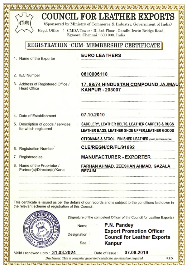 COUNCIL FOR LEATHER EXPORT INDIA